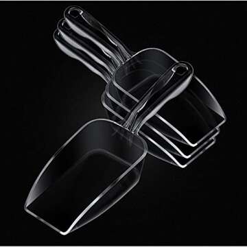HESTYA 4 Pcs Multi Purpose Clear Scoops Plastic Candy Scoops for Candy Buffet Ice Scoop Protein Powd...