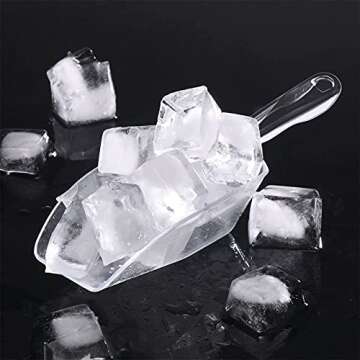 HESTYA 4 Pcs Multi Purpose Clear Scoops Plastic Candy Scoops for Candy Buffet Ice Scoop Protein Powders, Ice Cream, Coffee, Tea Jar (9.25 Inch)