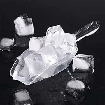 HESTYA 4 Pcs Multi Purpose Clear Scoops Plastic Candy Scoops for Candy Buffet Ice Scoop Protein Powders, Ice Cream, Coffee, Tea Jar (9.25 Inch)