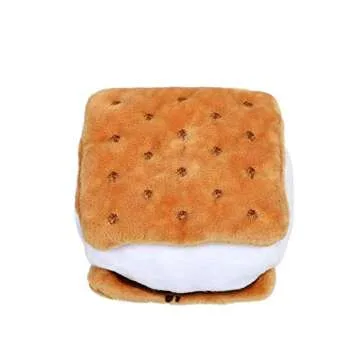 Fuyage Cream Smore Biscuit Squeaky Plush Dog Toy Stuffed Plush Toys for Puppy Small Medium Dogs
