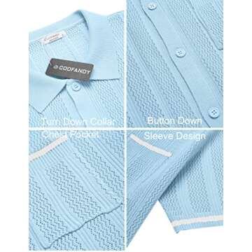 COOFANDY Casual Short Sleeve Beach Shirts for Men