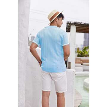 COOFANDY Casual Short Sleeve Beach Shirts for Men