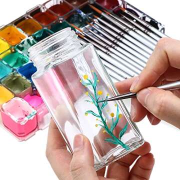 Transon Fine Detail Paint Brush Set 15pcs for Miniature Models Craft Painting Body Painting with Acrylic Gouache Watercolor Tempera and Oil Paint