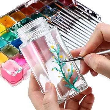 Transon Fine Detail Paint Brush Set 15pcs for Miniature Models Craft Painting Body Painting with Acrylic Gouache Watercolor Tempera and Oil Paint