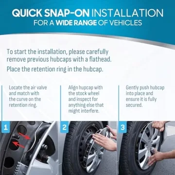 BDK 16 Inch Hubcaps Set - Stylish Snap-On Wheel Covers