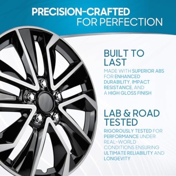 BDK 16 Inch Hubcaps Set - Stylish Snap-On Wheel Covers