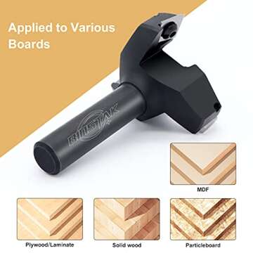 CNC Spoilboard Surfacing Router Bit, 1/2" Shank 2" Cutting Diameter, Insert Carbide Slab Flattening Router Bit Planing Bit Wood Planer Bit by BINSTAK