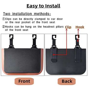 Ettonsun Car Trash Can Cute Car Garbage Can Trash Bin Mini Trash Can for Car Door/Back/Front Seat/Co...