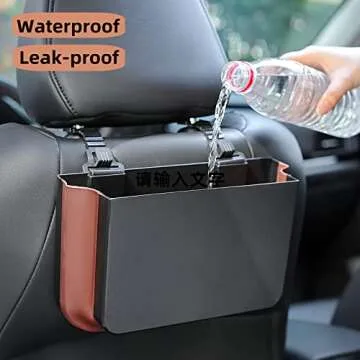 Ettonsun Car Trash Can Cute Car Garbage Can Trash Bin Mini Trash Can for Car Door/Back/Front Seat/Console, Hanging Car Organizer Accessory Interior (Black)