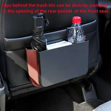 Ettonsun Car Trash Can Cute Car Garbage Can Trash Bin Mini Trash Can for Car Door/Back/Front Seat/Console, Hanging Car Organizer Accessory Interior (Black)