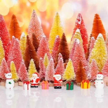 Yookat 48 Mini Christmas Trees for Holiday Decorating