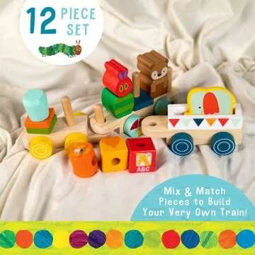 Very Hungry Caterpillar Wooden Train Set - 12 Pieces