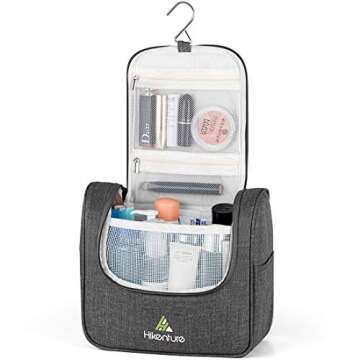 Hikenture Travel Hanging Toiletry Bag Cosmetics, Makeup and Toiletries Organizer | Compact Bathroom ...