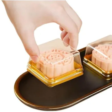 Mini Cake Box Pack with Clear Cover and Gold Bottom