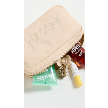 Stoney Clover Lane Women's Sand Beach Embroidered Small Pouch, Sand, Tan, One Size