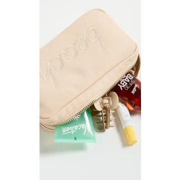 Stoney Clover Lane Women's Sand Beach Embroidered Small Pouch, Sand, Tan, One Size