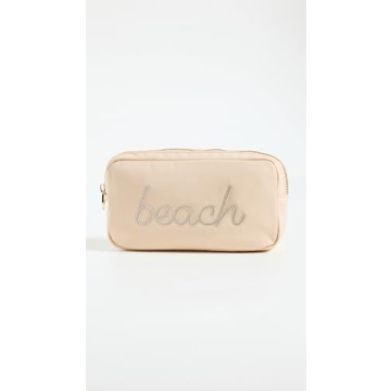 Stoney Clover Lane Women's Sand Beach Embroidered Small Pouch, Sand, Tan, One Size
