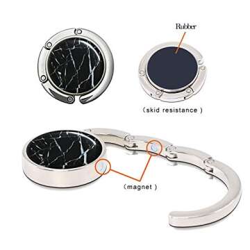 Knocent Foldable Purse Hook Handbag Hangers for Table Handbag Storage Folding Decor Table Hook,Women...