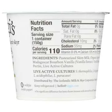 Siggis Skyr Vanilla 5.3 Ounce - Creamy & Nutritious Yogurt