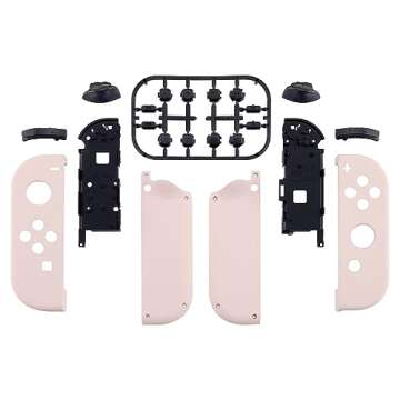 eXtremeRate DIY Replacement Shell Buttons for Nintendo Switch & Switch OLED, Cherry Blossoms Pink Ho...