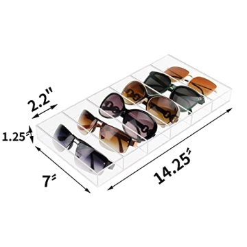 Weiai Acrylic Sunglass Organizer with 6 Slots for Glasses