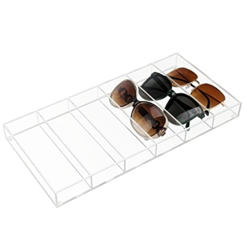Weiai Acrylic Sunglass Organizer with 6 Slots for Glasses