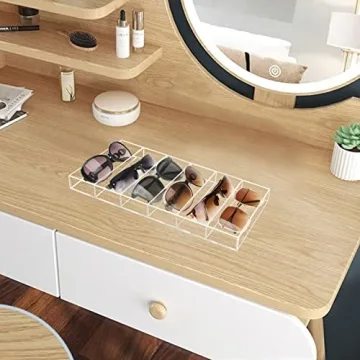 Weiai Acrylic Sunglass Organizer with 6 Slots for Glasses