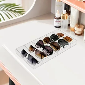 Weiai Acrylic Sunglass Organizer with 6 Slots for Glasses