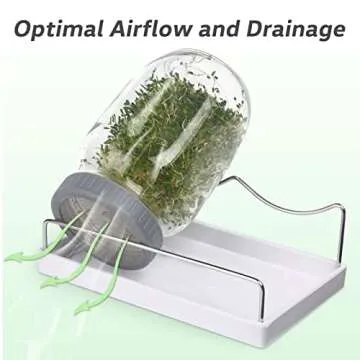 Complete Sprouting Jar Kit| 2 Wide Mouth Mason Jars, 316 Screen Sprout Lids, Blackout Sleeves, Tray, Stand| Sprouter Set for Growing Broccoli, Alfalfa and More-Seeds not Included