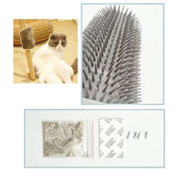 Cat Self Groomer with Catnip Pouch,4 Pack Cat Grooming Brush,Cats Corner Massage Comb Grooming Brush Tool for Kitten Puppy
