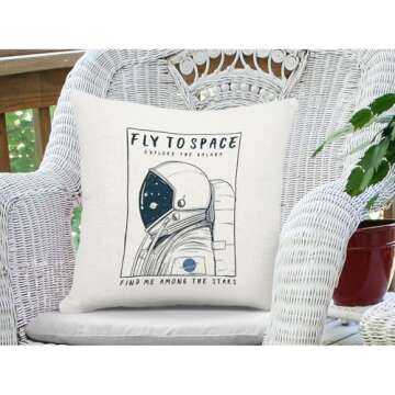 Jiaopenyou Throw Pillow Cover 18x18 Inch,Astronaut in Universe Space Throw Pillow Case,Home Decor Cushion Covers for Sofa Living Room Couch Bed