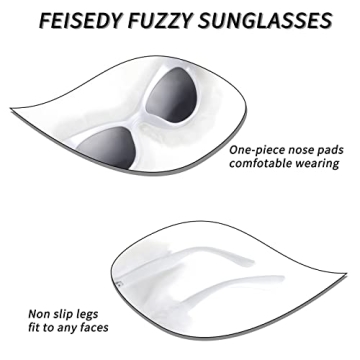 FEISEDY Plush Cat Eye Sunglasses Comfortable and Stylish