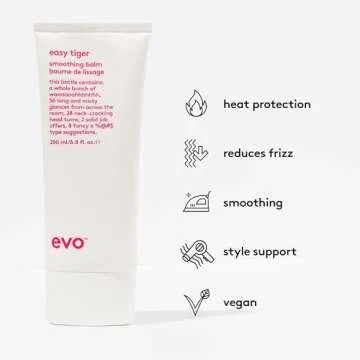 EVO Easy Tiger Smoothing Hair Balm - Hold Styling Balm for All Hair Types - Provides Hair Smoothing & Reduces Frizz - 200ml / 6.8fl.oz