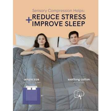 YnM Weighted Blanket,Heavy 100 Percent Oeko-Tex Certified Cotton Material(Dark Grey, 80''x87'' 30lbs), Two Persons(140~240lb) Sharing Use on Queen/King Bed | A Duvet Included