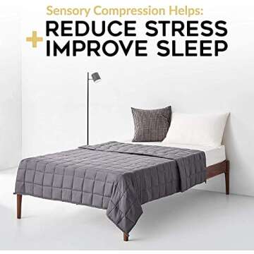 YnM Weighted Blanket,Heavy 100 Percent Oeko-Tex Certified Cotton Material(Dark Grey, 80''x87'' 30lbs), Two Persons(140~240lb) Sharing Use on Queen/King Bed | A Duvet Included