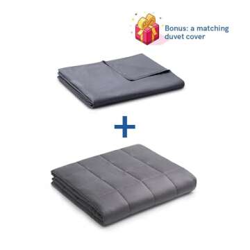 YnM Weighted Blanket,Heavy 100 Percent Oeko-Tex Certified Cotton Material(Dark Grey, 80''x87'' 30lbs), Two Persons(140~240lb) Sharing Use on Queen/King Bed | A Duvet Included