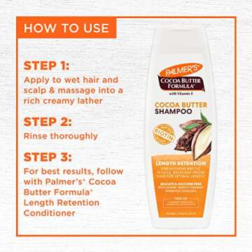 Palmer's Cocoa Butter Formula Biotin Length Retention Shampoo, 13.5 Fl Oz