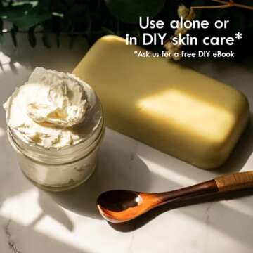 Raw Shea Butter - 100% Pure African Unrefined Shea Butter for Hair | Skin Moisturizer for Face and Body | Use for Soap Base, DIY Whipped Lotion, Lip Balm - 8 oz Block