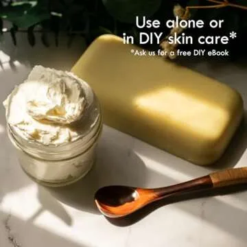 Raw Shea Butter - 100% Pure African Unrefined Shea Butter for Hair | Skin Moisturizer for Face and Body | Use for Soap Base, DIY Whipped Lotion, Lip Balm - 8 oz Block