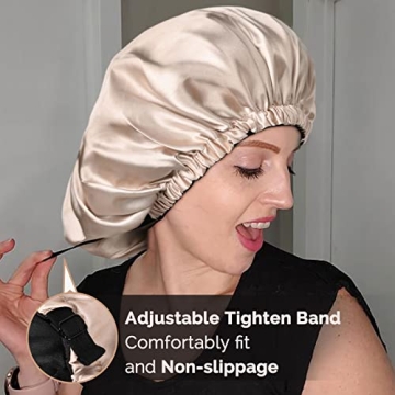 YANIBEST Satin Bonnet Adjustable Silky Bonnet for Hair