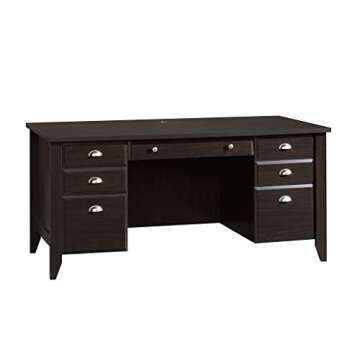 Sauder Shoal Creek Executive Desk,Jamocha Wood finish
