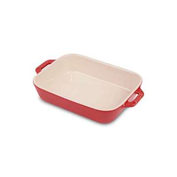 Staub Ceramic Set of Four Mini Rectangular Baking Dishes – Cherry Red to Brighten Your Kitchen