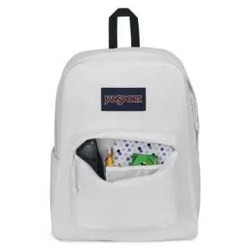JanSport Superbreak Backpack - Durable, Lightweight Premium Backpack, White