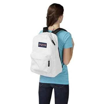 JanSport Superbreak Backpack - Durable, Lightweight Premium Backpack, White