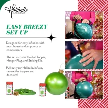 Holiball Inflatable Holiday Ornament - Easy Setup & Storage