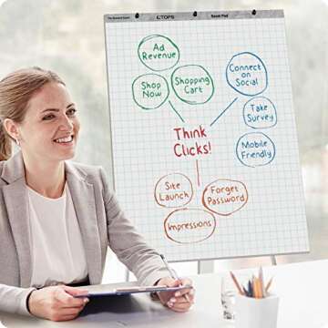 TOPS Standard Easel Pads, 3-Hole Punched, 27 x 34 Inch, 1" Grid, White, 50 Sheets/Pad, Carton of 2 Pads (7902)