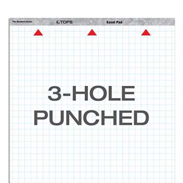 TOPS Standard Easel Pads, 3-Hole Punched, 27 x 34 Inch, 1" Grid, White, 50 Sheets/Pad, Carton of 2 Pads (7902)