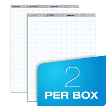 TOPS Standard Easel Pads, 3-Hole Punched, 27 x 34 Inch, 1" Grid, White, 50 Sheets/Pad, Carton of 2 Pads (7902)