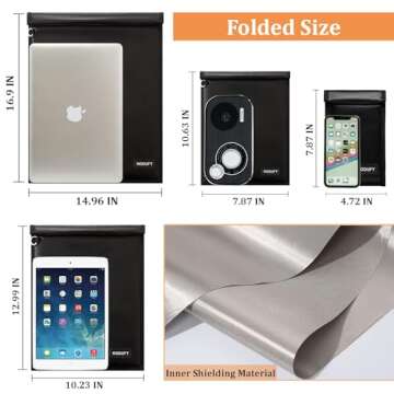 Hodufy 4 Pack Faraday Bags - Ultimate Protection for Devices