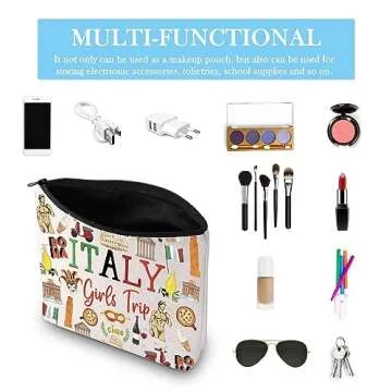 Italy Trip Gift Italian Souvenir Gift Italy Theme Gift Italy Vacation Gift Italy Bachelorette Trip Gift Italy Travel Bag Trip Kit for Italy Lover (Girls Trip Italy Beige)